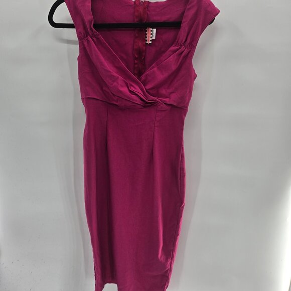 Pinup Couture Pink Erin Wiggle Rockabilly Midi Dress Large - Picture 1 of 7